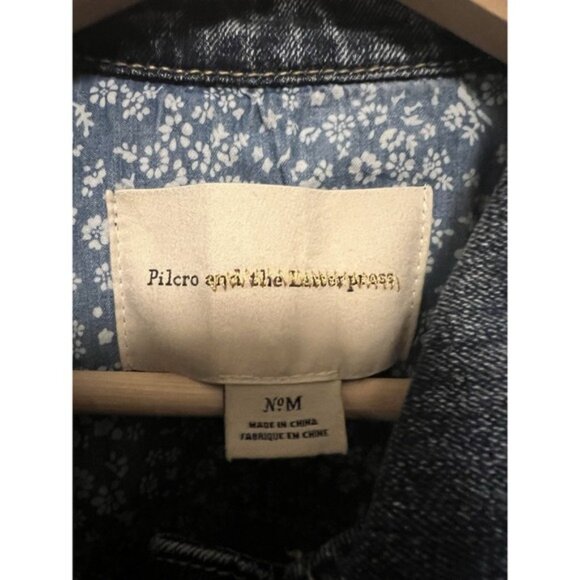 Anthropologie Pilcro and the Letterpress Denim Jacket Eyelet Trim Women's Medium - Picture 6 of 14
